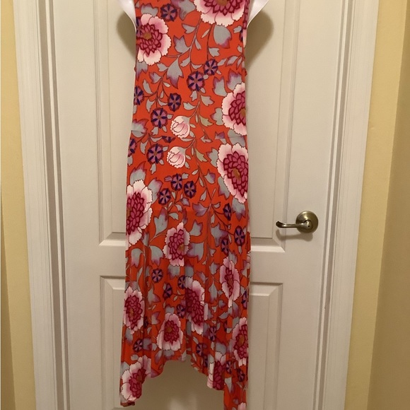 Floral sleeveless summer dress colorful stretchy size 12-14 fits great 🌺 - Picture 9 of 9